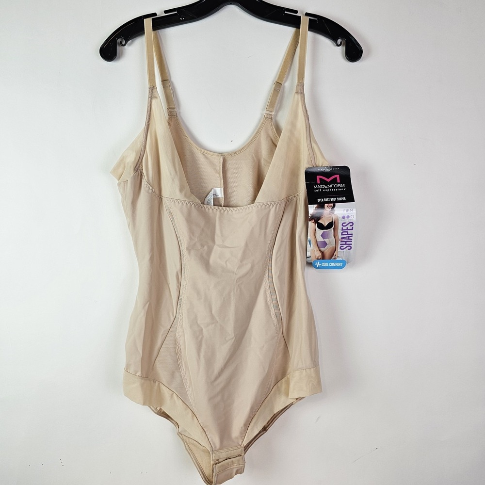 Maidenform New Open Bust Body Shaper Beige 3XL Cool Comfort SE5004 Slimming